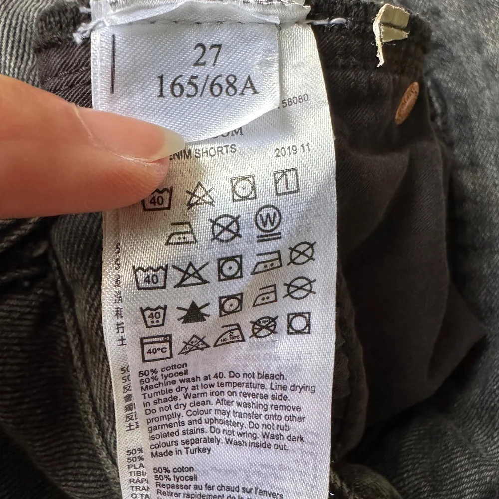 ALLSAINTS Yanni Denim Shorts Gray W27 Raw Hem Distressed
